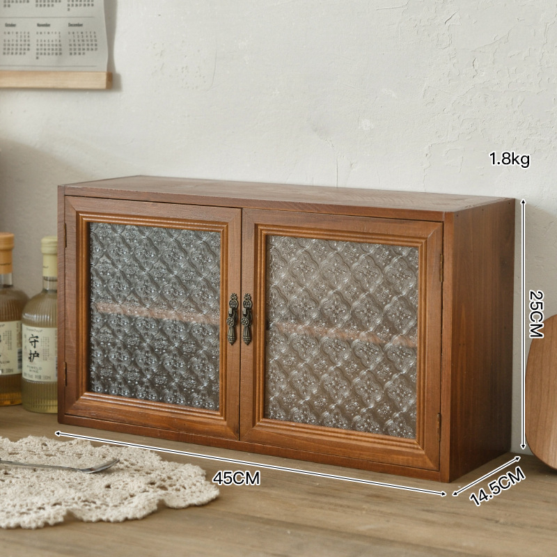 Drevená kozmetická skrinka v japonskom štýle na stolný organizér, 18 L kapacita, na laky na nechty a parfémy