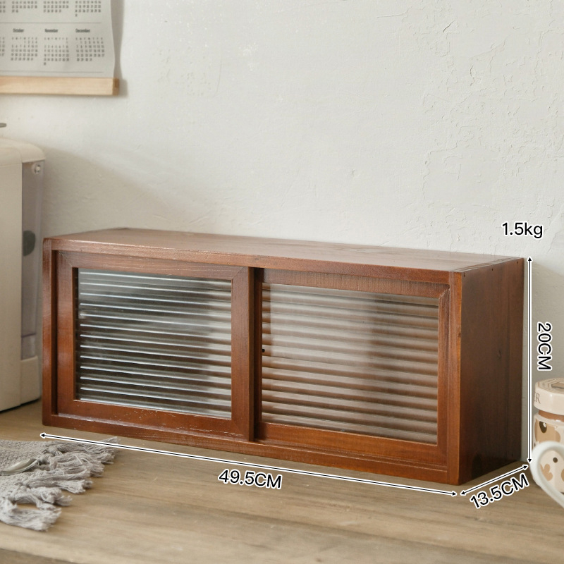 Drevená kozmetická skrinka v japonskom štýle na stolný organizér, 18 L kapacita, na laky na nechty a parfémy