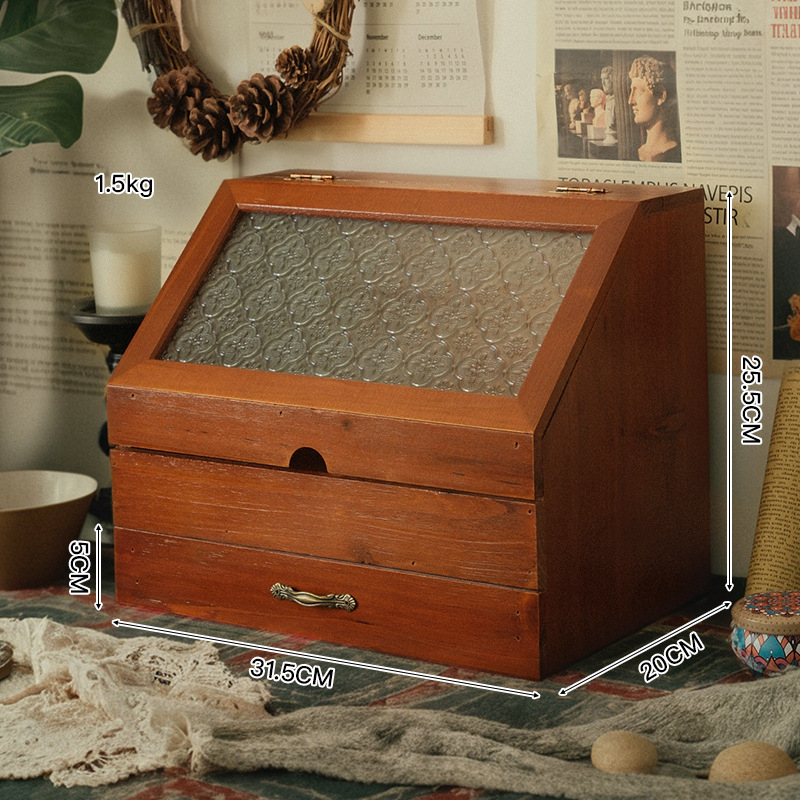 Drevená kozmetická skrinka v japonskom štýle na stolný organizér, 18 L kapacita, na laky na nechty a parfémy