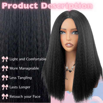 Parochňa, dlhé rovné vlasy s šikmou ofinkou DK-489, vysokoteplotný hodváb, mechanizované spracovanie, prirodzený štýl