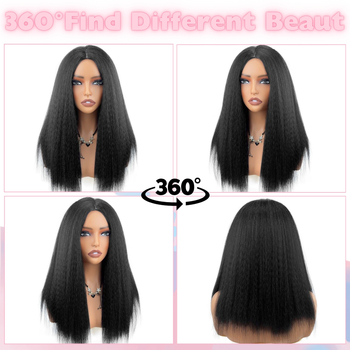 Parochňa, dlhé rovné vlasy s šikmou ofinkou DK-489, vysokoteplotný hodváb, mechanizované spracovanie, prirodzený štýl