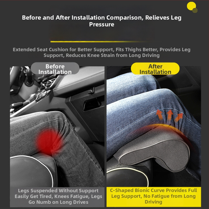 Opora pre nohu na automobilovej sedačke – predĺžená podložka; Materiál: Veka; Výplň: syntetické vlákno; Štýl: plochý, dostupný luxus; Vhodné pre päťmiestne autá