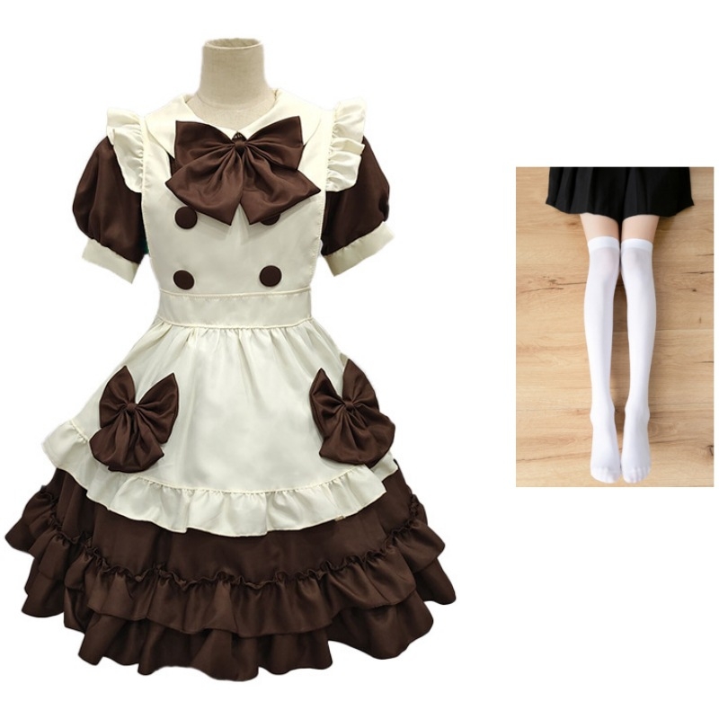 Lolita šaty na rolu v kaviarni, zmes chemických vlákien, polyester 85% hlavná tkanina, sekundárna 70–80%, značka Yixiaoyi, jar 2025