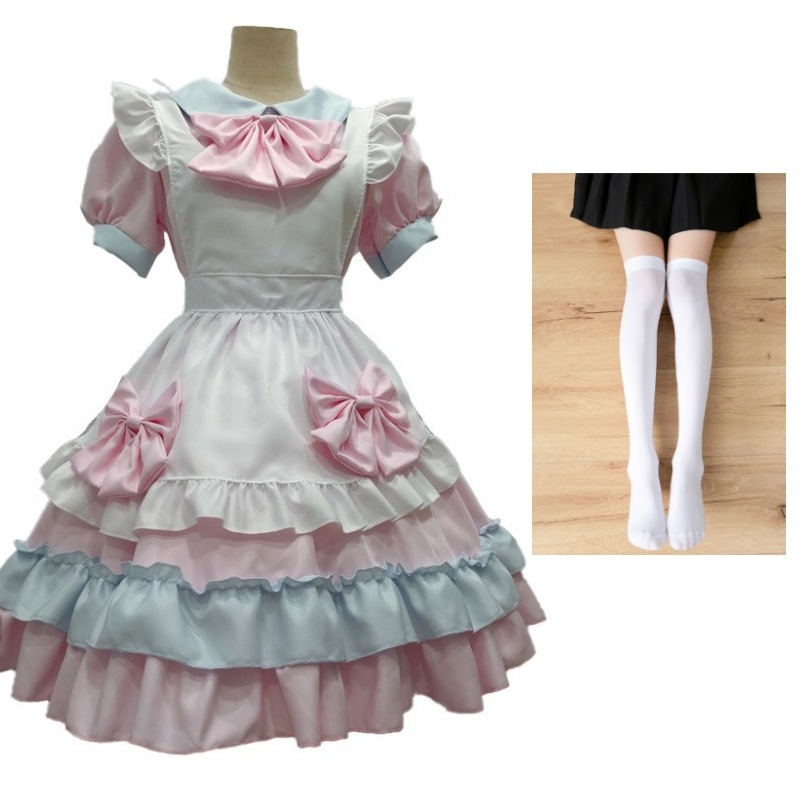 Lolita šaty na rolu v kaviarni, zmes chemických vlákien, polyester 85% hlavná tkanina, sekundárna 70–80%, značka Yixiaoyi, jar 2025