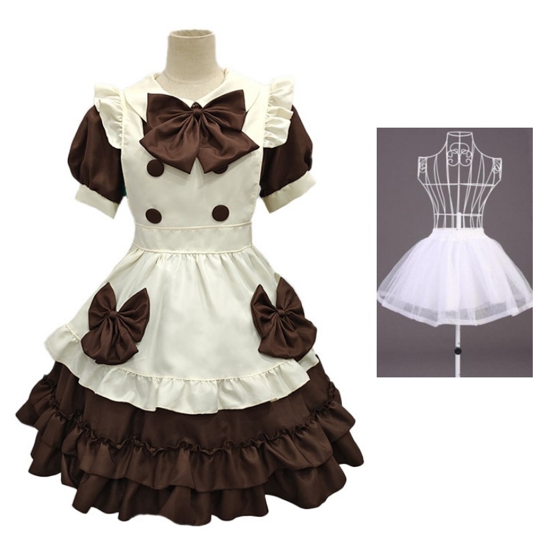 Lolita šaty na rolu v kaviarni, zmes chemických vlákien, polyester 85% hlavná tkanina, sekundárna 70–80%, značka Yixiaoyi, jar 2025