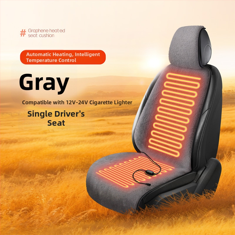 Vyhrievaná podložka na sedadlo auta — univerzálna, inteligentná regulácia teploty, vykurovanie a vetranie, výplň z polyesterovej vlákny, povrch z plyšovej látky, set