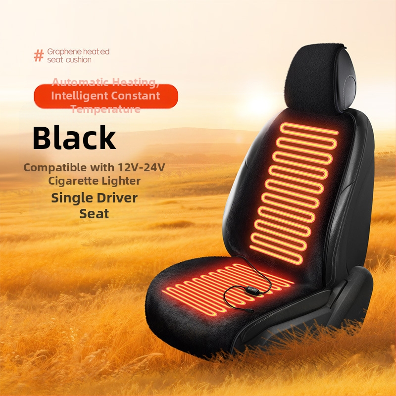 Vyhrievaná podložka na sedadlo auta — univerzálna, inteligentná regulácia teploty, vykurovanie a vetranie, výplň z polyesterovej vlákny, povrch z plyšovej látky, set