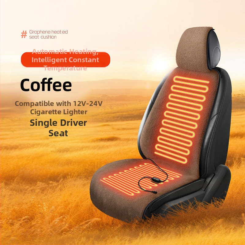 Vyhrievaná podložka na sedadlo auta — univerzálna, inteligentná regulácia teploty, vykurovanie a vetranie, výplň z polyesterovej vlákny, povrch z plyšovej látky, set