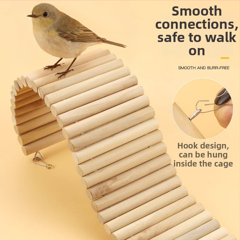 Dekor do klietky pre škrečka: drevený oblúkový most, lezecký rebrík a deliace panely