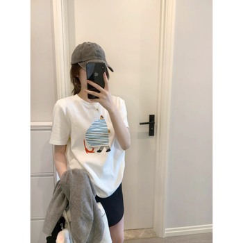 Tričko s karikatúrnym potlačou, 100% bavlna, krátke rukávy, okrúhly výstrih, voľný strih