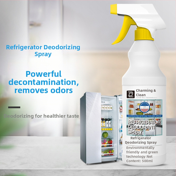 Спрей за дезодориране и почистване на хладилник — дезодориращ спрей за микровълнова, мултифункционално дезинфекционно средство, 500ml, естествен аромат, марка Yacaijie