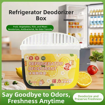 Šaldytuvo dezodoruojanti dėžutė su vaisių aromatu – dezodoruoja, naikina kvapus, užkerta kvapų plitimą, 120 g neto, 135 vnt dėžutėje