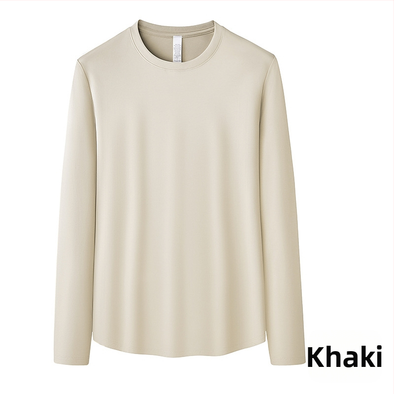 Amigo Lulu dámske tričko s dlhým rukávom z mercerizovanej bavlny–polyesteru, okrúhly výstrih, pulóver, voľný strih, štandardná dĺžka, logo vzor, jar 2025; bavlna 50–70%, polyester 30–50%