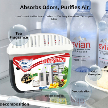 Aijia Youfang deodorant na chladničku – absorbuje zápach, zachováva čerstvosť, sterilizuje; vôňa citrónová; 120 g; aktívne uhlie a čaj