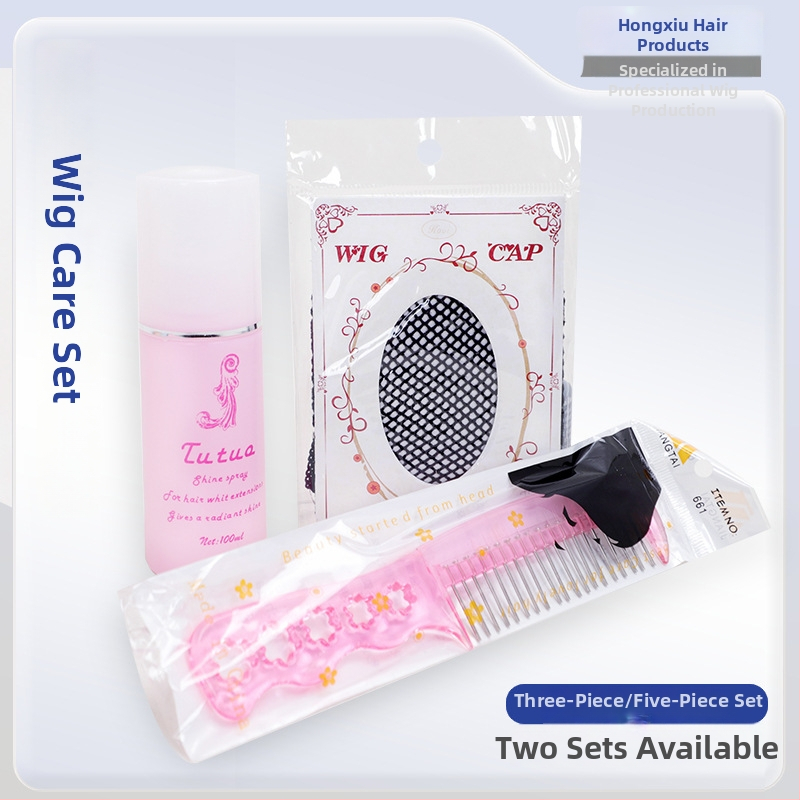 Lois Sada starostlivosti o parochňu — oceľová hrebienok, roztok na starostlivosť, podpora na vlasy, sieťka na vlasy (3- alebo 5-dielny set)