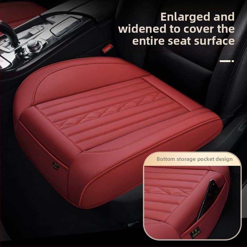 Kožená autosedačová vložka – štvorssezónový univerzálny poťah na sedadlo s lemom, športový štýl; koža na povrchu; výplň z syntetických vlákien; dekorácia a priedušnosť