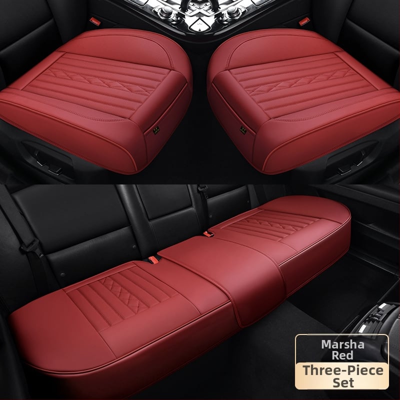 Kožená autosedačová vložka – štvorssezónový univerzálny poťah na sedadlo s lemom, športový štýl; koža na povrchu; výplň z syntetických vlákien; dekorácia a priedušnosť