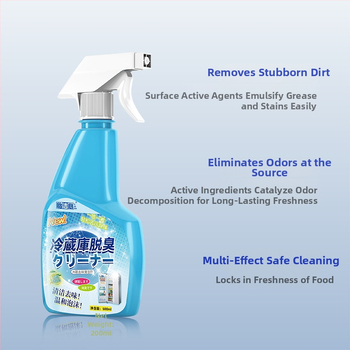 Spray na deodoráciu chladničky – bez vône, domáci čistiaci prostriedok, odstraňuje zápachy, škvrny a plesne