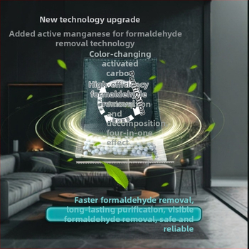 Taška z aktívneho bambusového uhlia pre čistenie vzduchu v miestnosti, odstraňovanie formaldehydu a zápachov, vizuálny indikátor, 1 kg