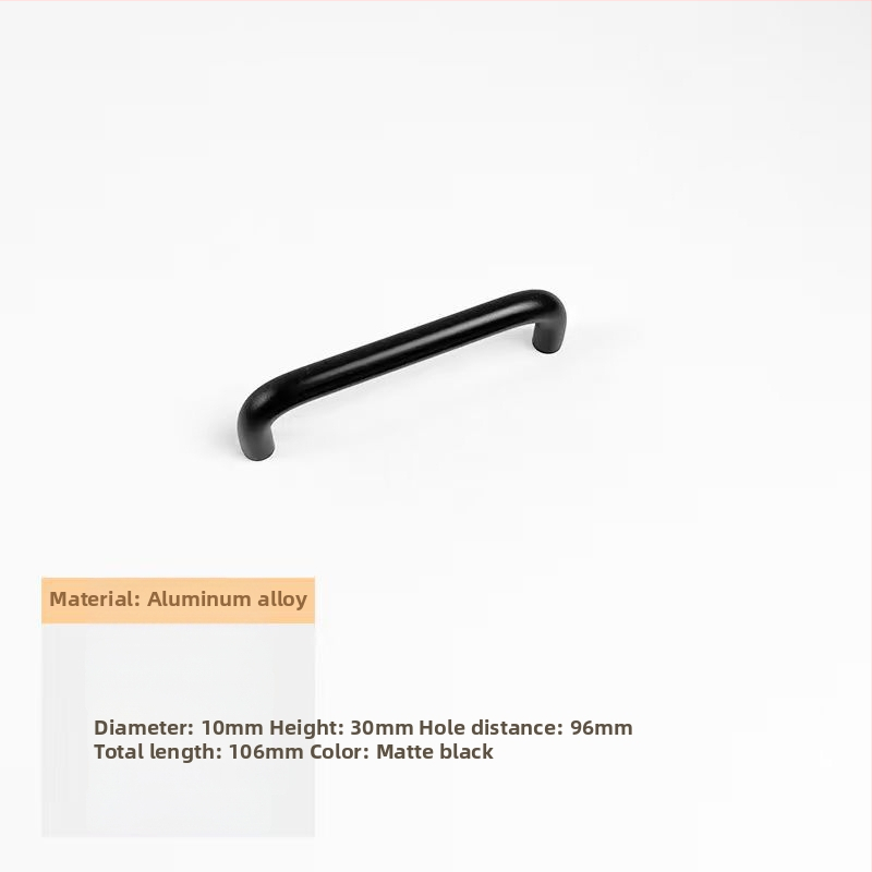 Rukoväť na zásuvku a dvere z hliníkovej zliatiny s anodizovaným povrchom, guľatá trubka, vhodné pre šatník, skrinku, zásuvku a dvere - ľahký luxusný štýl