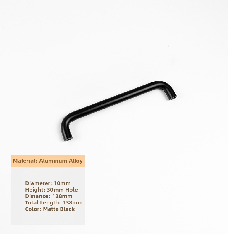 Rukoväť na zásuvku a dvere z hliníkovej zliatiny s anodizovaným povrchom, guľatá trubka, vhodné pre šatník, skrinku, zásuvku a dvere - ľahký luxusný štýl