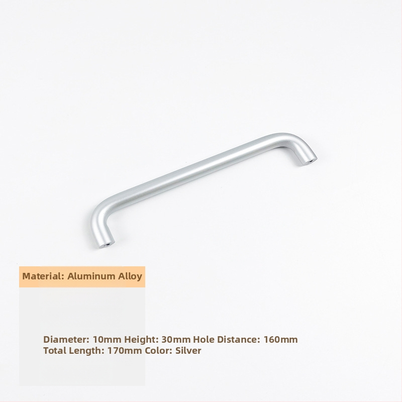 Rukoväť na zásuvku a dvere z hliníkovej zliatiny s anodizovaným povrchom, guľatá trubka, vhodné pre šatník, skrinku, zásuvku a dvere - ľahký luxusný štýl