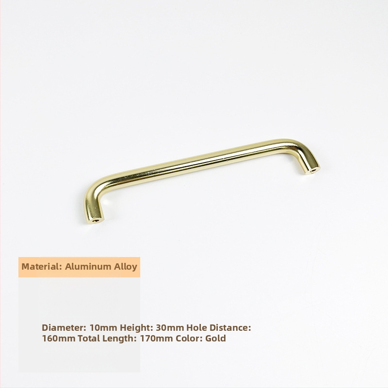 Rukoväť na zásuvku a dvere z hliníkovej zliatiny s anodizovaným povrchom, guľatá trubka, vhodné pre šatník, skrinku, zásuvku a dvere - ľahký luxusný štýl