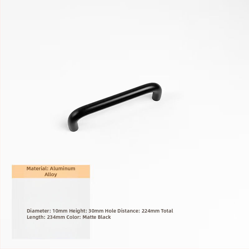 Rukoväť na zásuvku a dvere z hliníkovej zliatiny s anodizovaným povrchom, guľatá trubka, vhodné pre šatník, skrinku, zásuvku a dvere - ľahký luxusný štýl