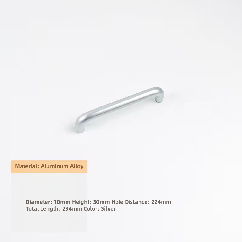 Rukoväť na zásuvku a dvere z hliníkovej zliatiny s anodizovaným povrchom, guľatá trubka, vhodné pre šatník, skrinku, zásuvku a dvere - ľahký luxusný štýl