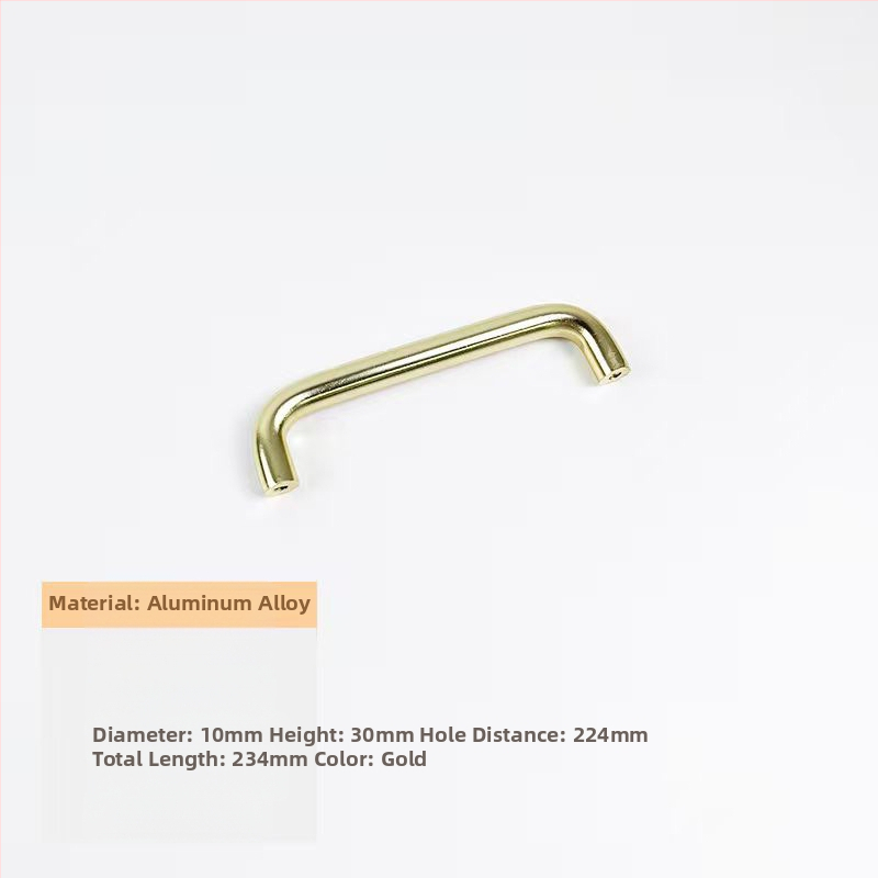 Rukoväť na zásuvku a dvere z hliníkovej zliatiny s anodizovaným povrchom, guľatá trubka, vhodné pre šatník, skrinku, zásuvku a dvere - ľahký luxusný štýl