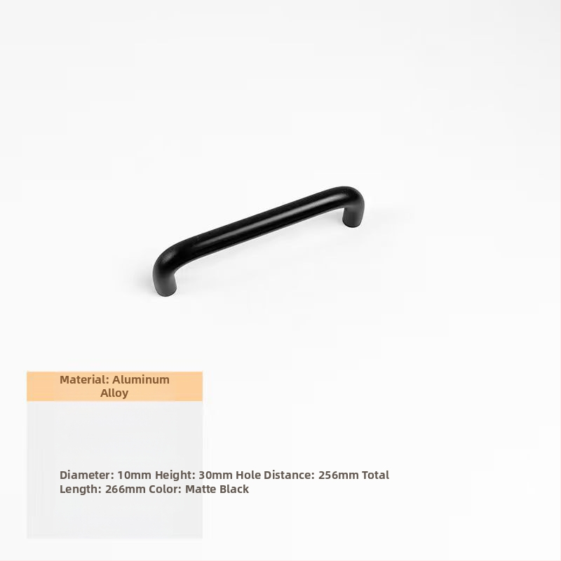 Rukoväť na zásuvku a dvere z hliníkovej zliatiny s anodizovaným povrchom, guľatá trubka, vhodné pre šatník, skrinku, zásuvku a dvere - ľahký luxusný štýl