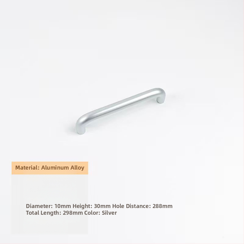 Rukoväť na zásuvku a dvere z hliníkovej zliatiny s anodizovaným povrchom, guľatá trubka, vhodné pre šatník, skrinku, zásuvku a dvere - ľahký luxusný štýl
