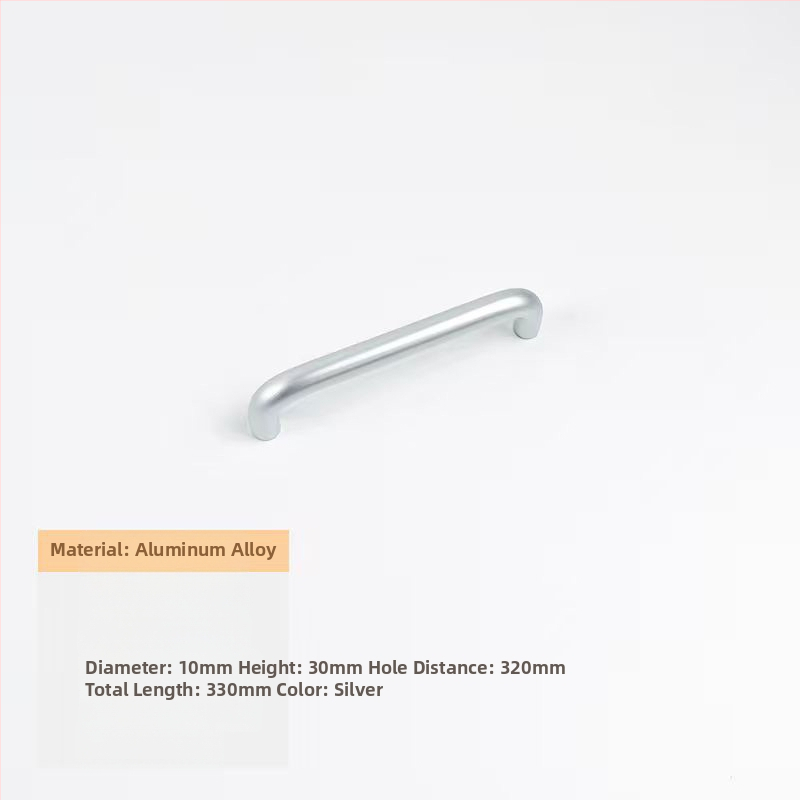 Rukoväť na zásuvku a dvere z hliníkovej zliatiny s anodizovaným povrchom, guľatá trubka, vhodné pre šatník, skrinku, zásuvku a dvere - ľahký luxusný štýl