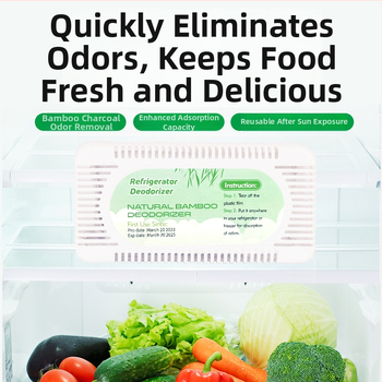 Taška z bambusového aktívneho uhlíka do chladničky – Bamboo rhythm; funkcia: absorbuje vlhkosť a odstraňuje zápach; kategória: taška z bambusového aktívneho uhlíka; vhodné pre: chladnička; hmotnosť: 50 g