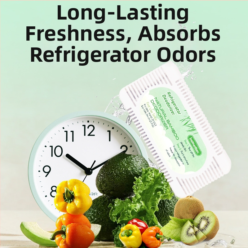 Bambusa ogļu soma ledusskapim – Bamboo rhythm; funkcija: mitruma uzsūkšana un dezodorēšana; kategorija: bambusa ogļu soma; piemērots vietai: ledusskapis; svars: 50 g