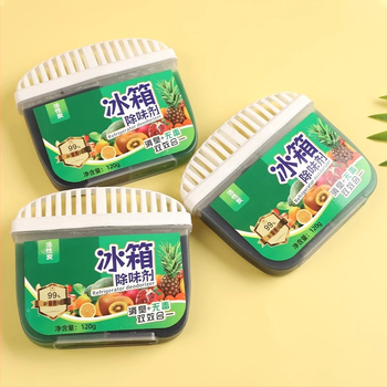 Qiwang Dezodor do chladničky s aktívnym uhlím a čajovými polyfenolmi – antibakteriálne, odstraňuje zápachy, udržiava čerstvosť, 120 g, krabica 60 kusov, kód 2377