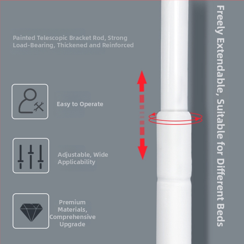 Õpilaste korteri voodi baldahiiniraam — metallist, ahjus lakitud viimistlus, putukavõrk, sobib ülemisele ja alumisele voodile, paigalduseta