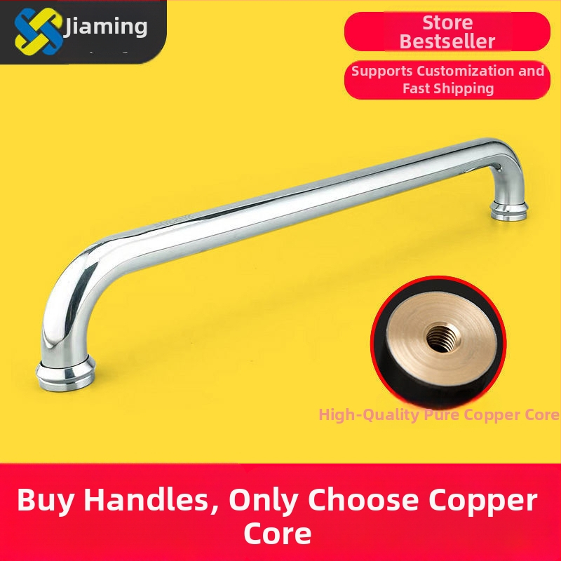 Držadlo pre sprchovú kabínu z nehrdzavejúcej ocele 304, rozstup dier 440 mm, jemne leštený povrch, moderný minimalistický štýl