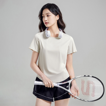 Dámske Ice Silk rýchloschnúce tričko, slnečná ochrana, priedušné, krátke rukávy, okrúhly výstrih, voľný strih