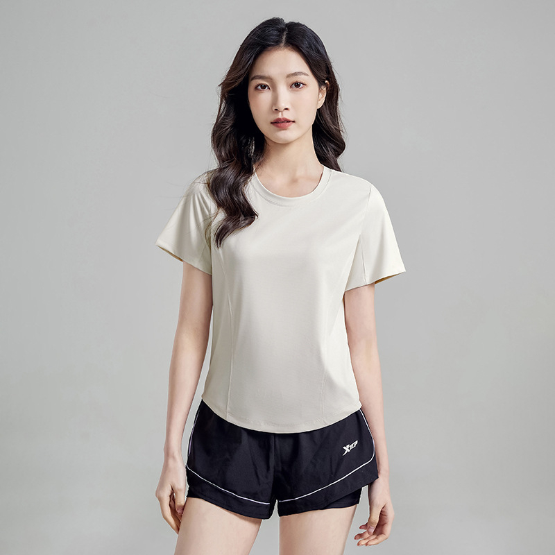 Dámske Ice Silk rýchloschnúce tričko, slnečná ochrana, priedušné, krátke rukávy, okrúhly výstrih, voľný strih