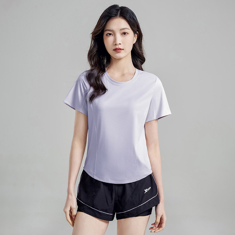 Dámske Ice Silk rýchloschnúce tričko, slnečná ochrana, priedušné, krátke rukávy, okrúhly výstrih, voľný strih