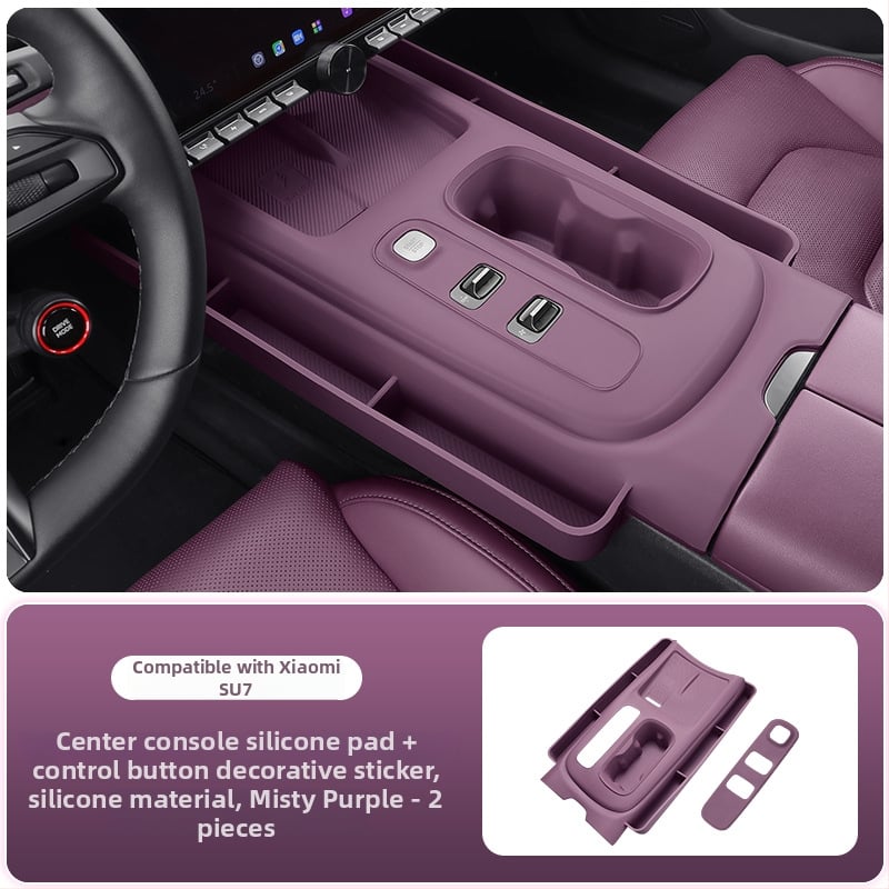 Silikónová dekoratívna protiskluzná nálepka do interiéru auta, vhodná pre Xiaomi SU7 stredová konzola a držiak na poháre; Materiál: silikón; Značka: Cool car