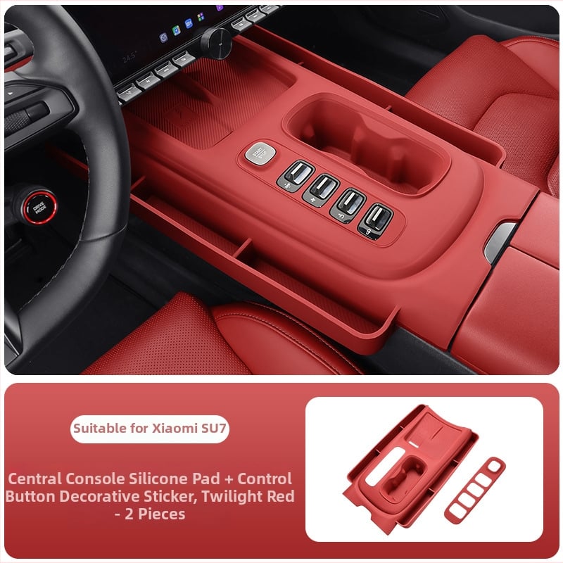 Silikónová dekoratívna protiskluzná nálepka do interiéru auta, vhodná pre Xiaomi SU7 stredová konzola a držiak na poháre; Materiál: silikón; Značka: Cool car