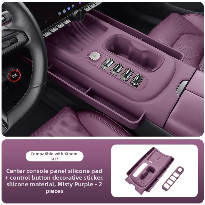 Silikónová dekoratívna protiskluzná nálepka do interiéru auta, vhodná pre Xiaomi SU7 stredová konzola a držiak na poháre; Materiál: silikón; Značka: Cool car