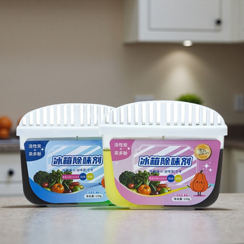 Chladničkový deodorantný box s čajovými polyfenolmi, aktívnym uhlím, antibakteriálnym čistením a absorpciou zápachu (120 g/krabica); svieži vôňa; značka JYNB