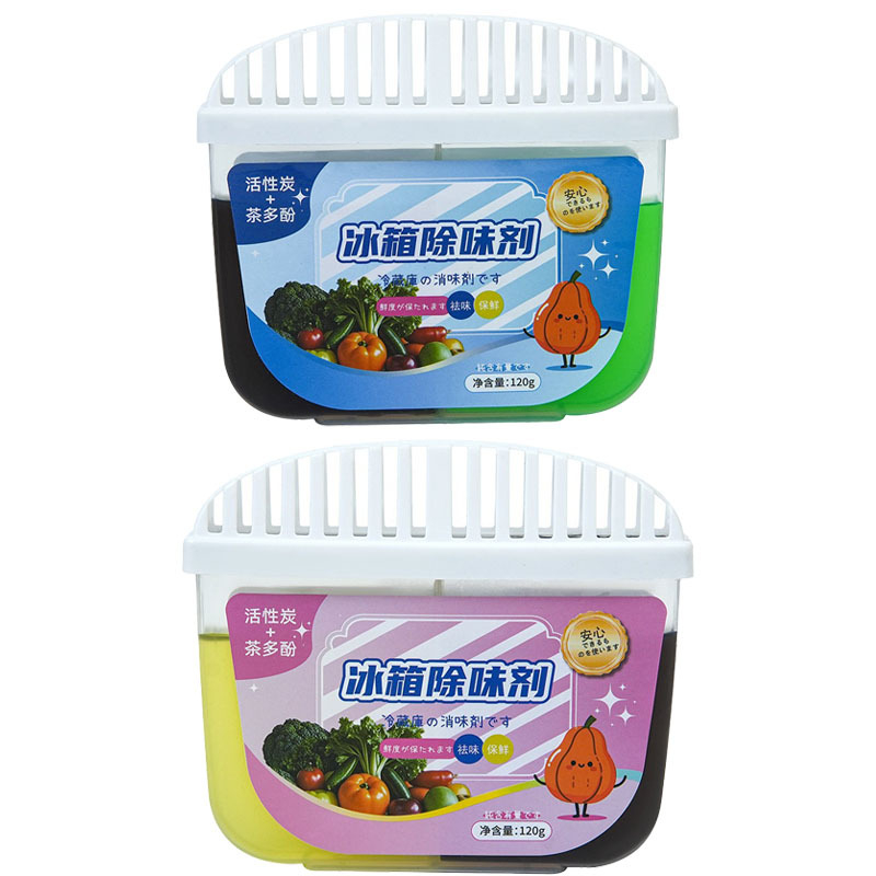 Chladničkový deodorantný box s čajovými polyfenolmi, aktívnym uhlím, antibakteriálnym čistením a absorpciou zápachu (120 g/krabica); svieži vôňa; značka JYNB