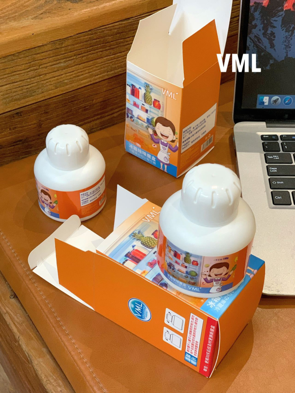 VML šaldytuvo dezodoravimo dėžutė – priešpelėsiniai, kvapas citrina, 100 g, 48 vnt.