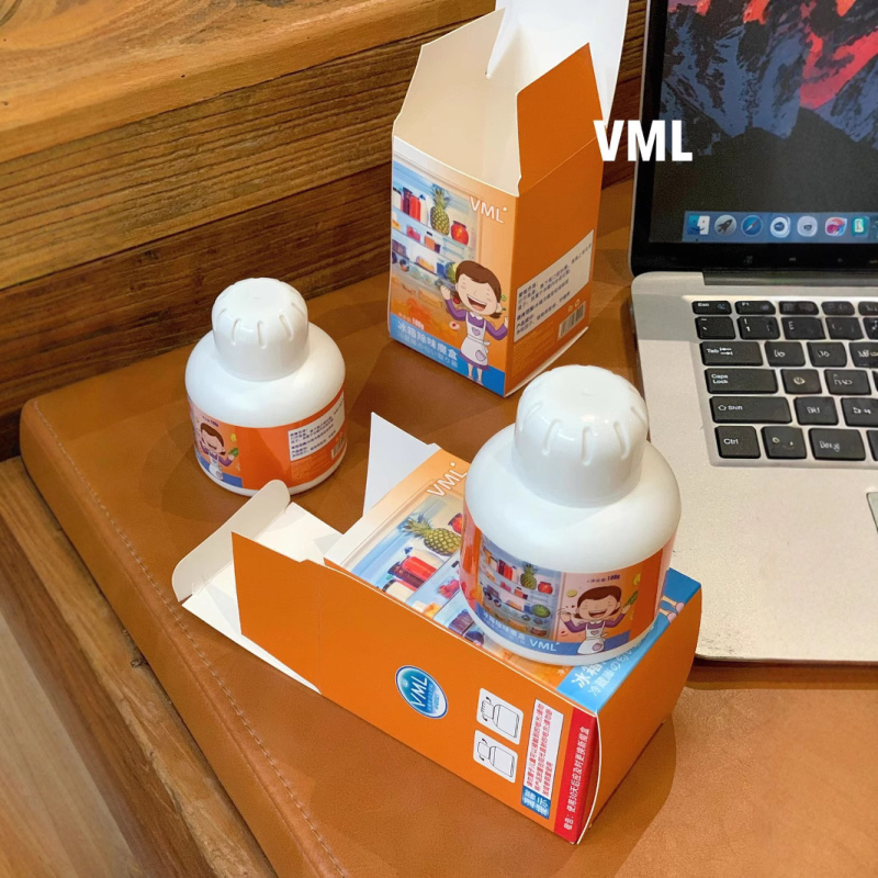 VML šaldytuvo dezodoravimo dėžutė – priešpelėsiniai, kvapas citrina, 100 g, 48 vnt.