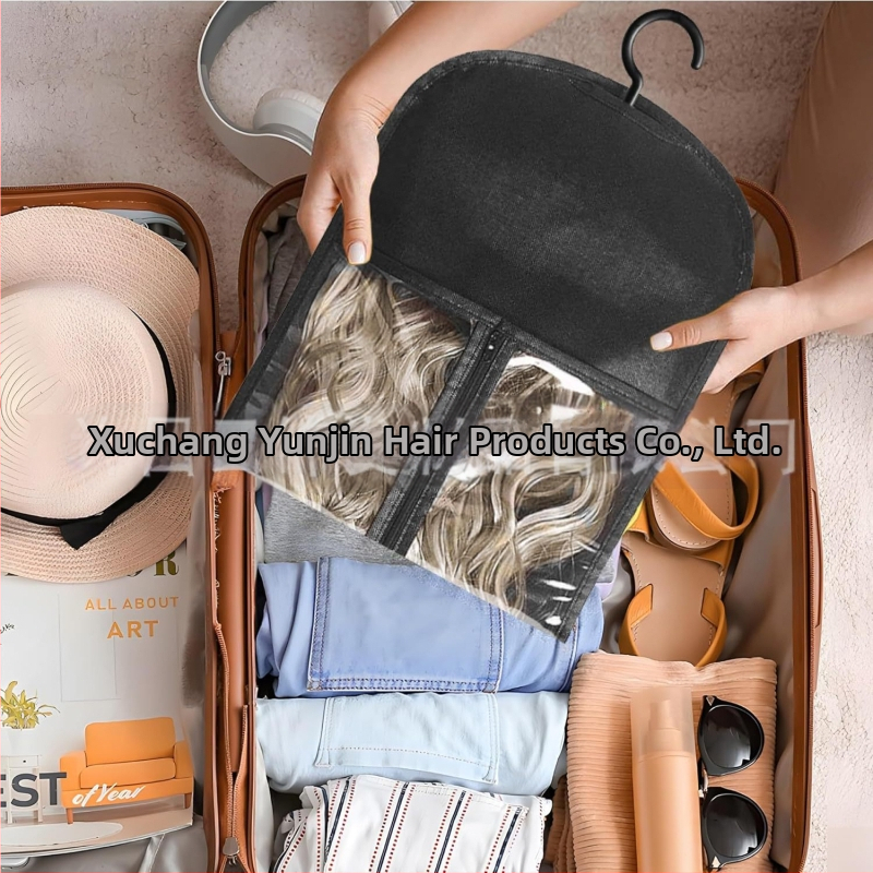 Yunjin Parukų laikymo maišelis iš netiklo pluošto su PVC dulkių gaubtu – pakabinamas laikymas