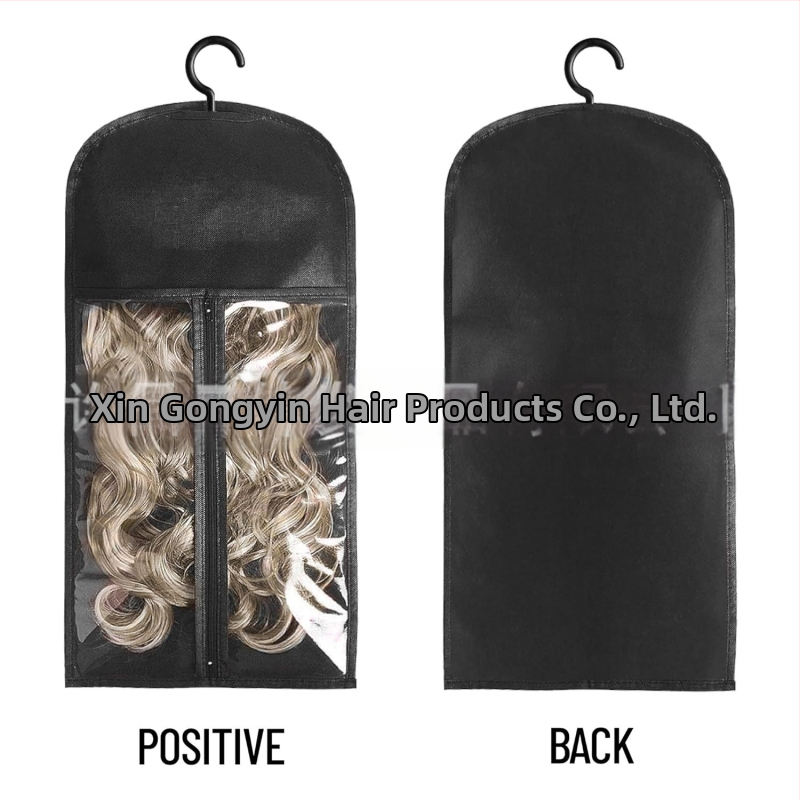 Yunjin Parukų laikymo maišelis iš netiklo pluošto su PVC dulkių gaubtu – pakabinamas laikymas